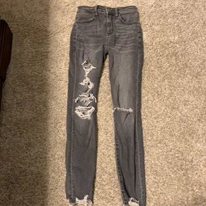 Gray ripped skinny jeans